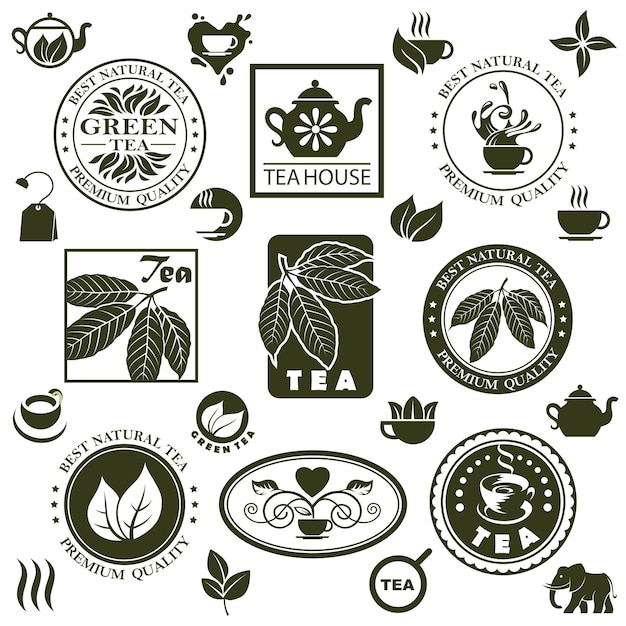 tea labels set