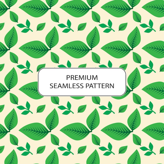 Tea leaf seamless pattern abstract premium vector design