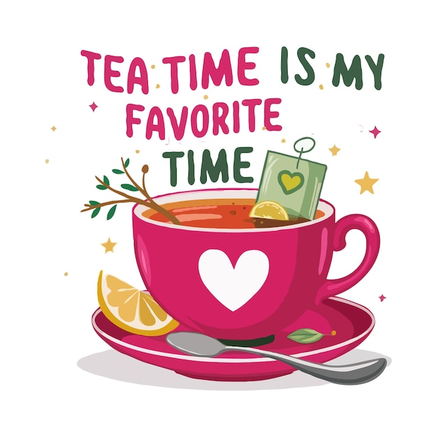 Tea lover vector illustration design