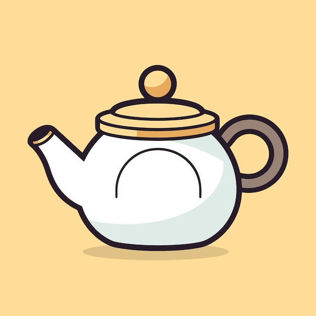 Tea pot cartoon vector icon illustration