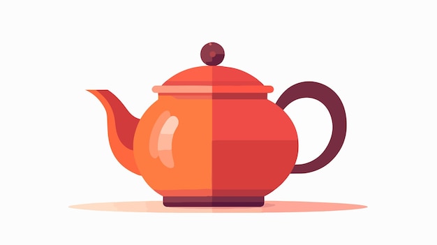 Tea Pot Icon Flat Vector Isolated White Background