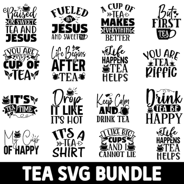 Vector tea svg tshirt design template