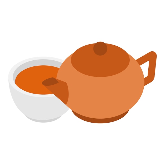 Tea time icon Isometric illustration of tea time vector icon for web