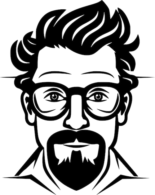 Teacher Black and White Vector illustration