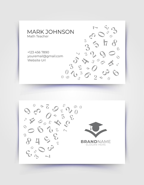 Teacher and Education business card design math teacher English teacher science teacher teach