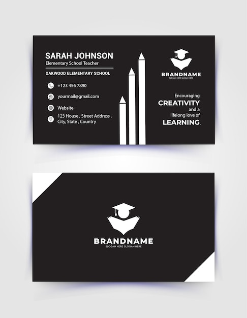 Teacher and Education business card design math teacher English teacher science teacher teach