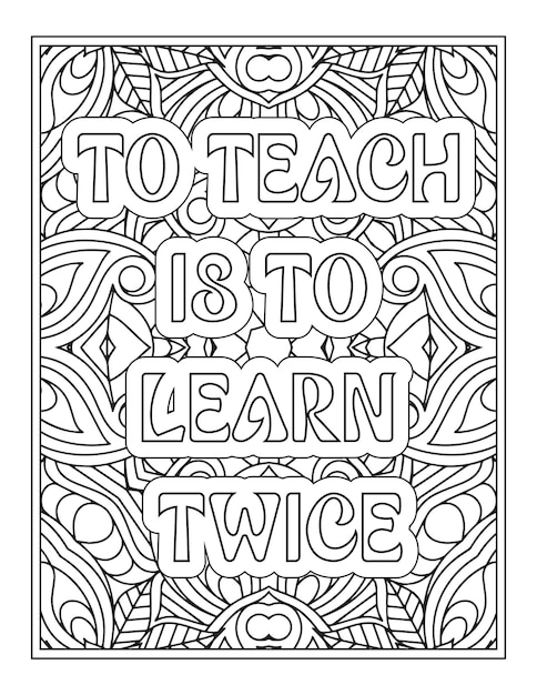 Teacher Quotes Coloring Pages For Adult Coloring Book