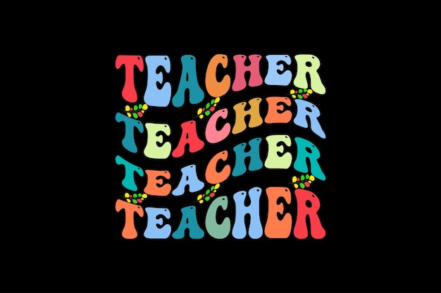 Teacher retro t shirt design