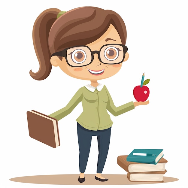 Vector teacher school education illustration classroom knowledge happy design concept student vec