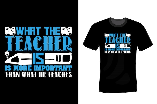 Teacher T shirt design typography vintage