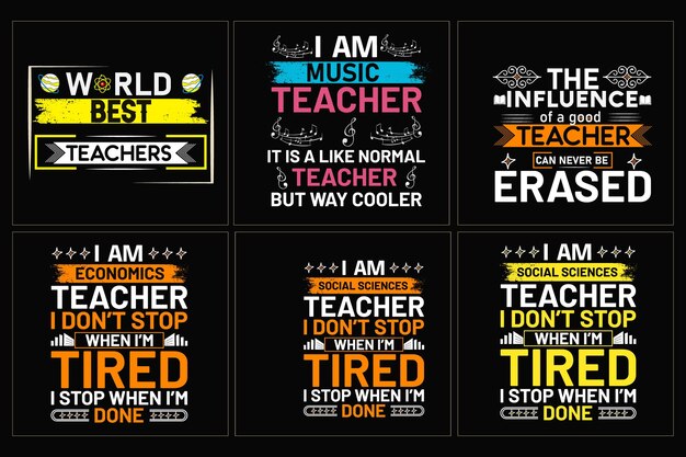 Vector teacher tshirt bundle teachers day t shirt