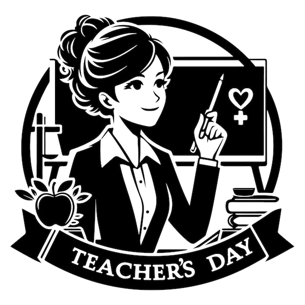 Teacher39s Day silhouette vector