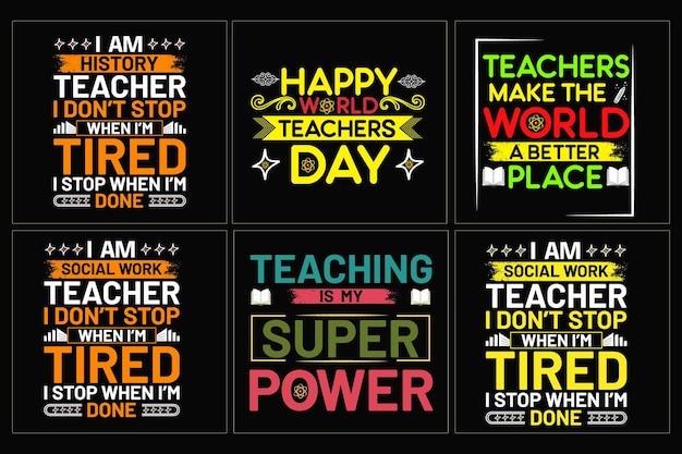 Teachers day t shirt bundle teacher typography t shirt