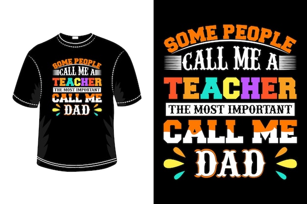 Teachers day typography tshirt design template