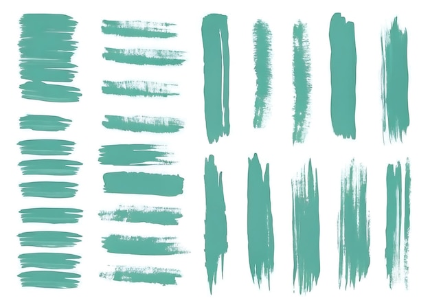 Teal Brush Strokes Collection for Design and Art Projects