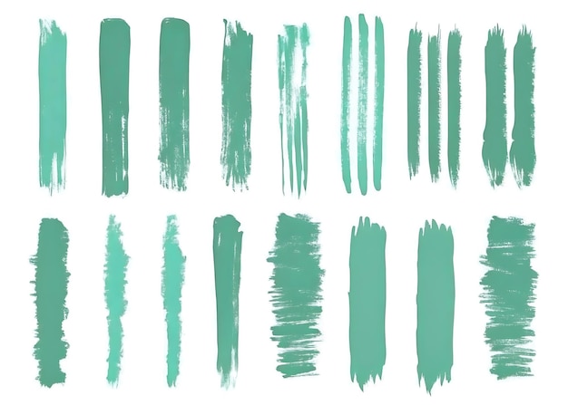 Teal Brush Strokes Collection for Design and Art Projects