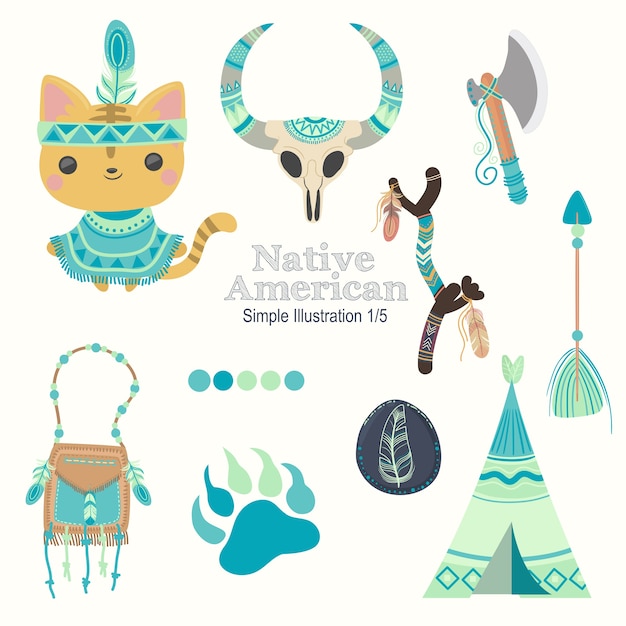 Teal Native American Cat