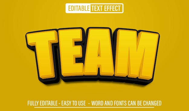 Team 3d editable text effect