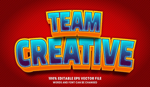 Team creative 3d editable text style effect