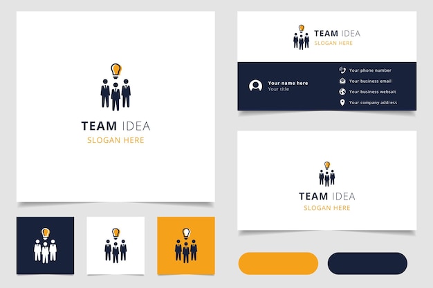 Team idea logo design with editable slogan branding book and