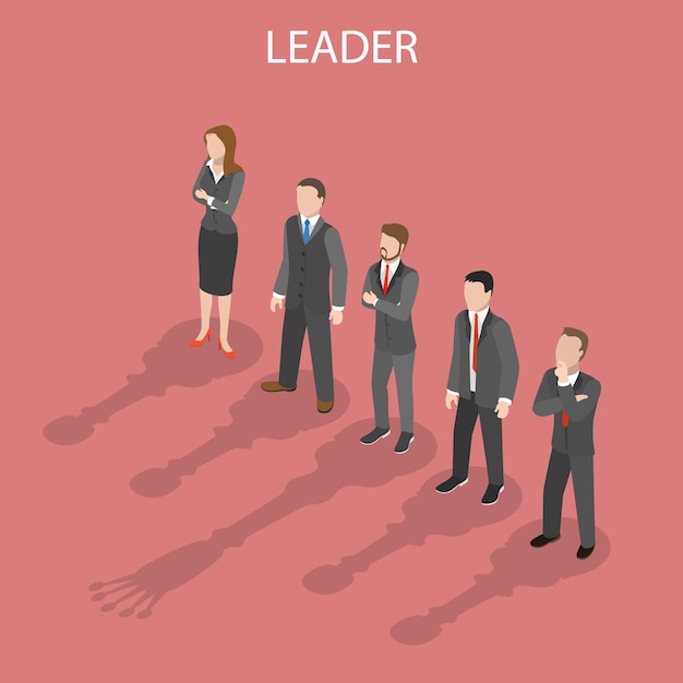 Team leader isometric flat illustrationual illustration.