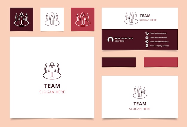 Team logo design with editable slogan Business card and branding book template