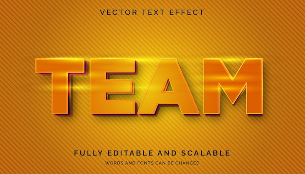 team orang text effect with light or editable text