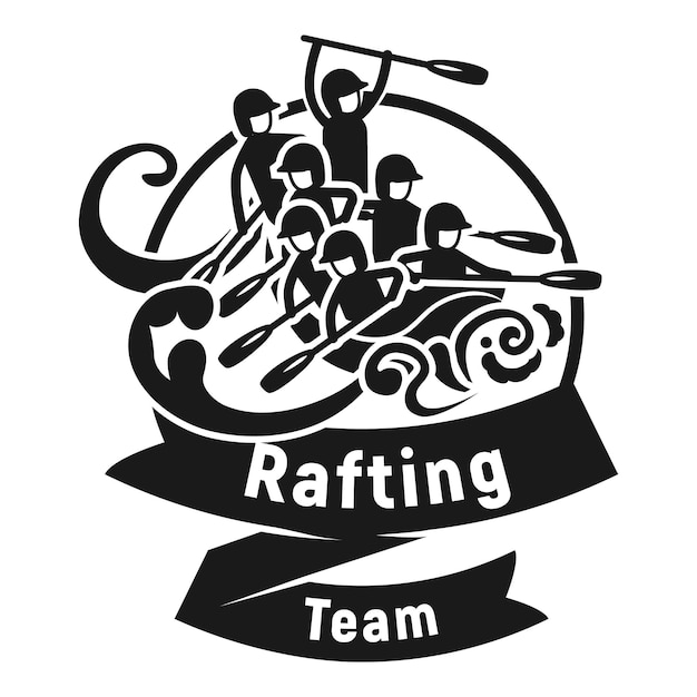 Team rafting logo Simple illustration of team rafting vector logo for web design isolated on white background