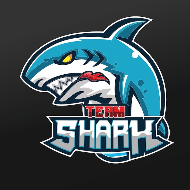 Team Shark Mascot Sport Illustration Design 