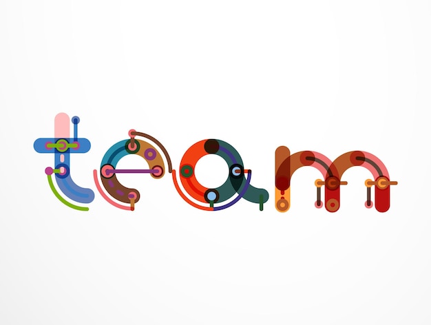 Team word lettering banner