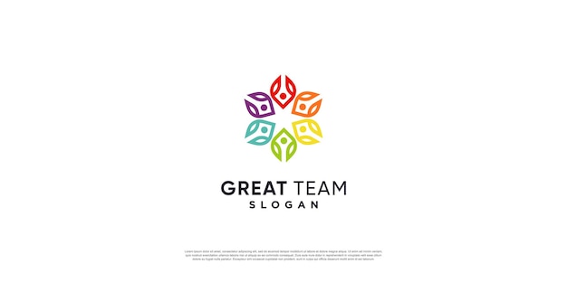 Team work logo with modern unique concept Premium Vector part 4