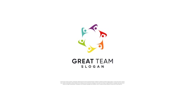 Team work logo with modern unique concept Premium Vector part 8