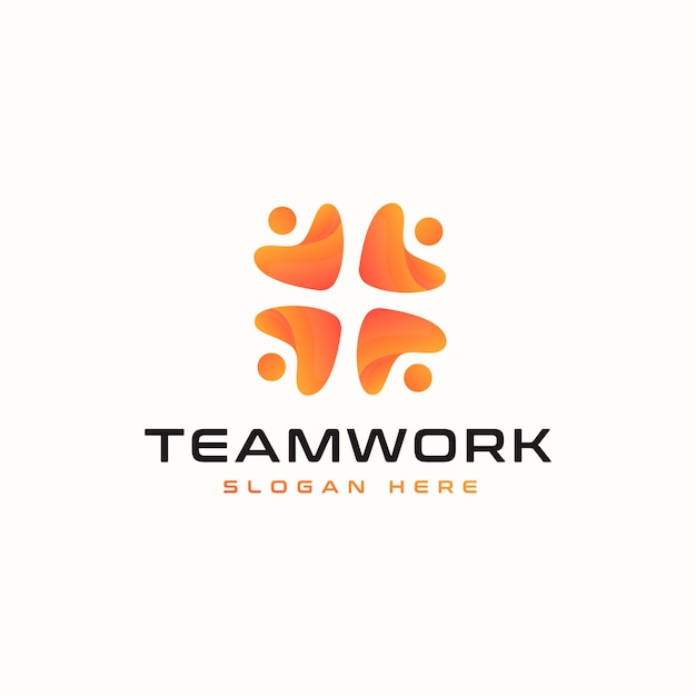 Teamwork Abstract Logo Template.  