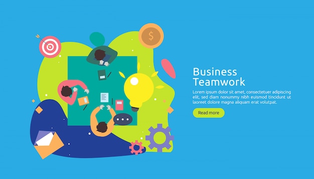 Teamwork business brainstorming Idea concept