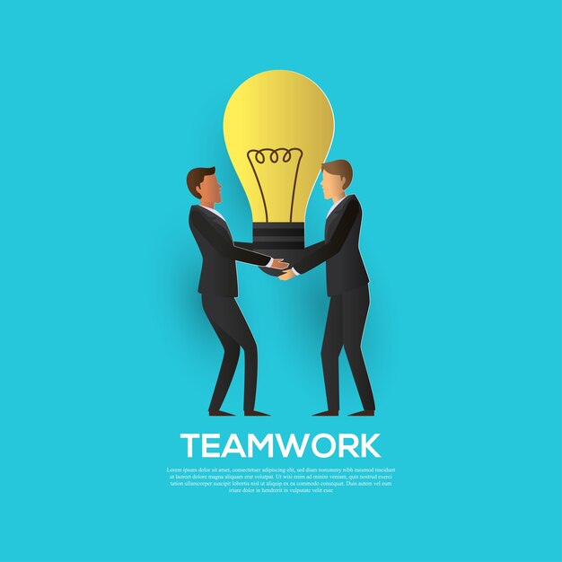 Teamwork business idea concept