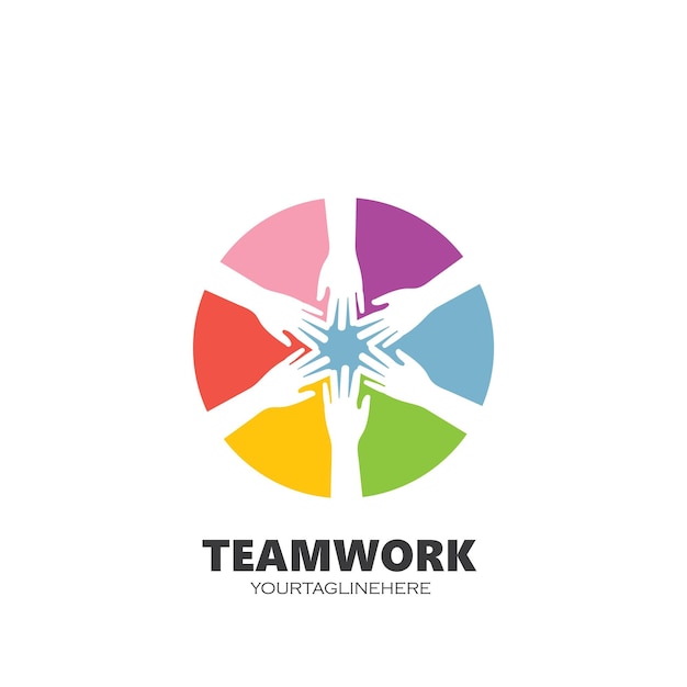 Teamwork Hand vector icon illustration design