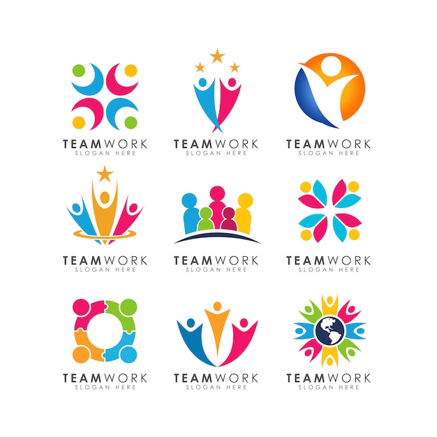 Teamwork logo design vector