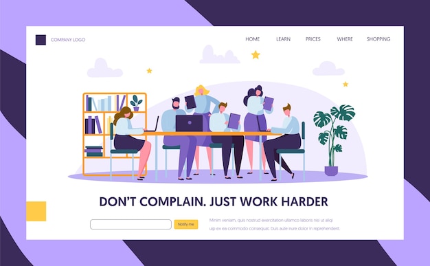 Teamwork in Openspace Office Landing Page