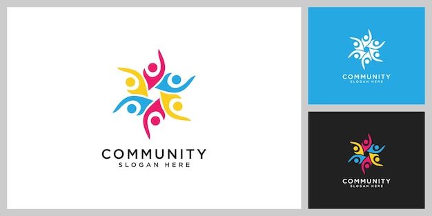 Teamwork people community logo design