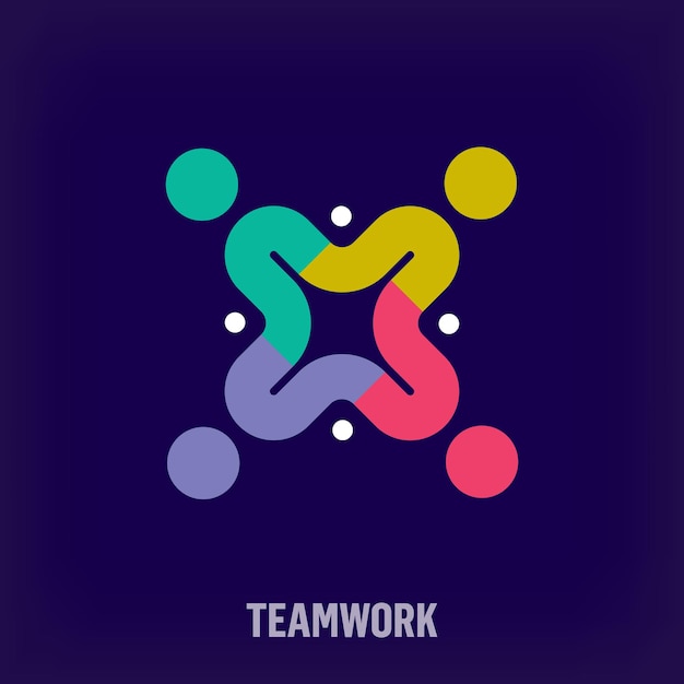 Vector teamwork and people solidarity idea modern logo people logo template unique color transitions