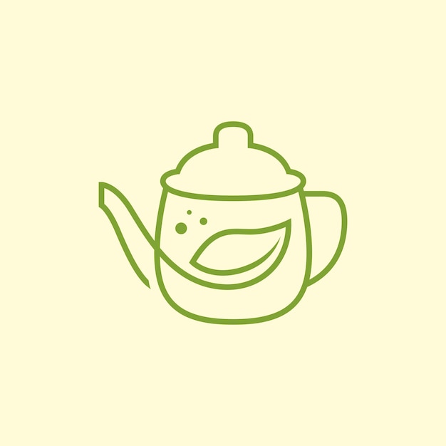 Vector teapot ceramic line minimalist logo design vector