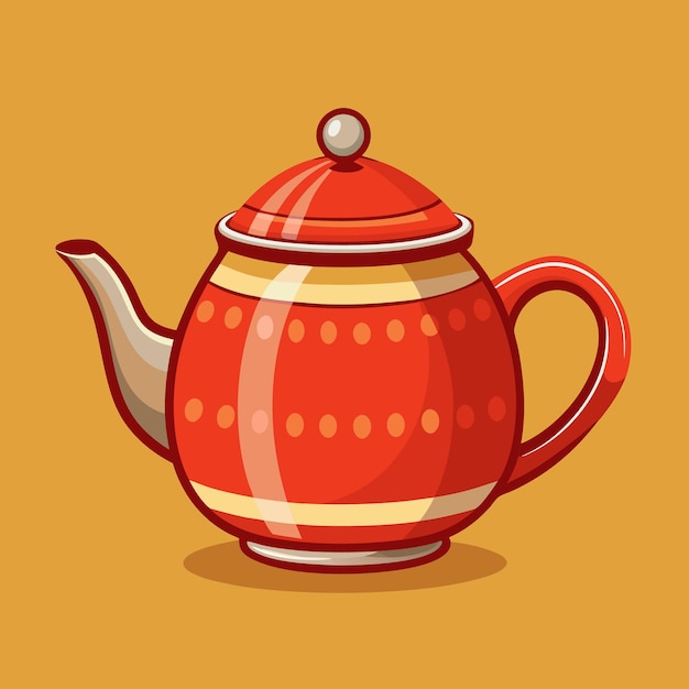 Teapot clipart cartoon style vector illustration