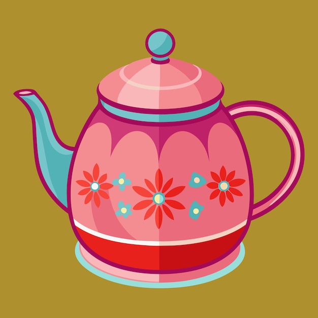 Teapot clipart cartoon style vector illustration