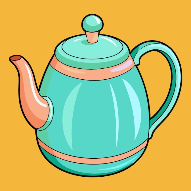 Teapot clipart cartoon style vector illustration