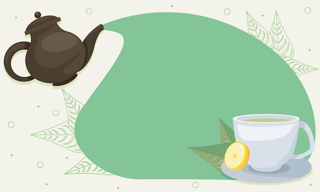 Teapot and lemon teacup