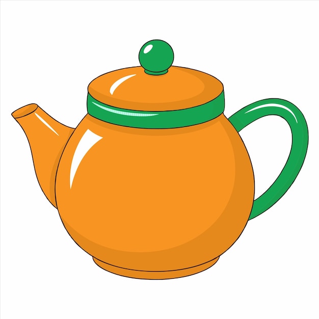 a teapot with a green lid and a green lid