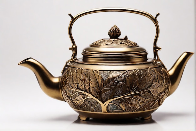 a teapot with a tree design on it