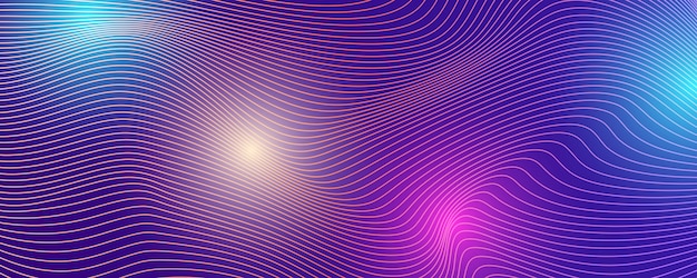 Tech background with abstract wave lines.