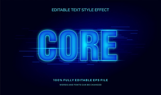 Vector tech blue motion editable text style effect.