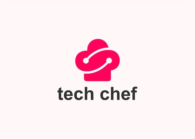 tech chef logo design vector silhouette illustration